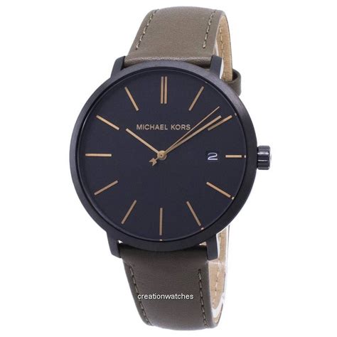 michael kors blake three-hand green leather watch|Michael Kors Mens Mk8676 Blake Three.